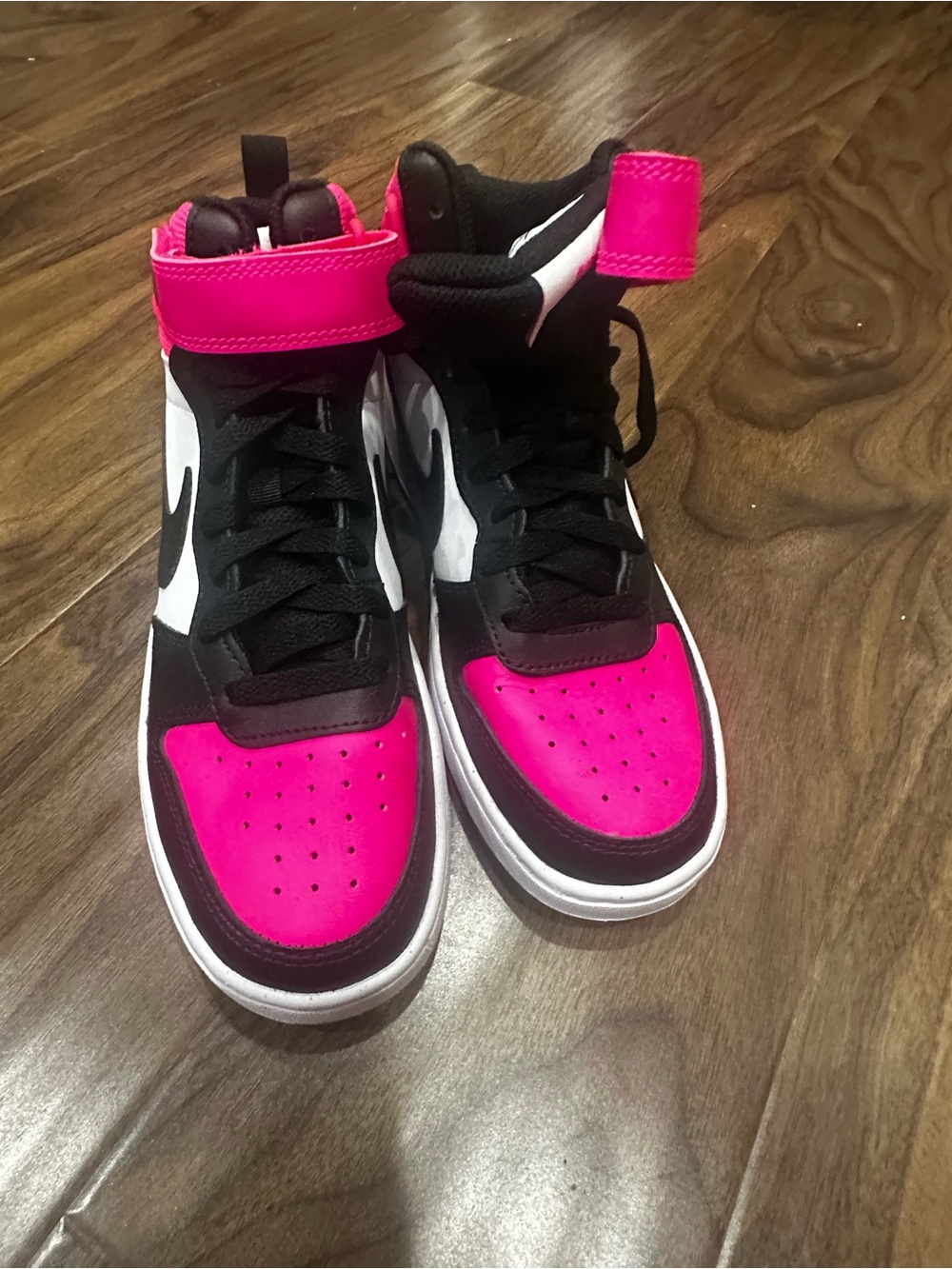 Nike High-Top Sneakers - Hot Pink, Black & White